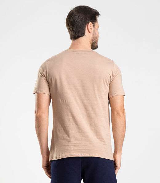 Camiseta Meia Malha Masculina Diametro Marrom