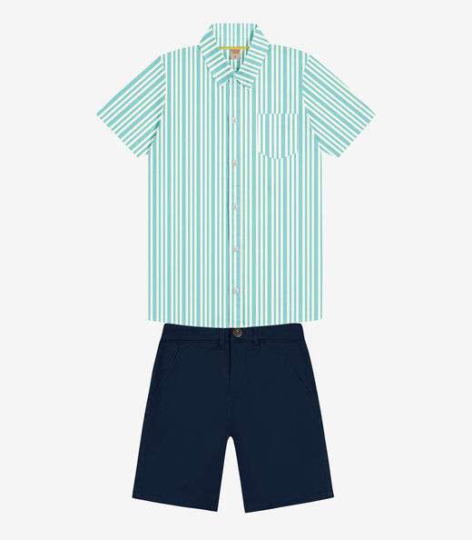 Conjunto Camisa com Bermuda Trick Nick Azul