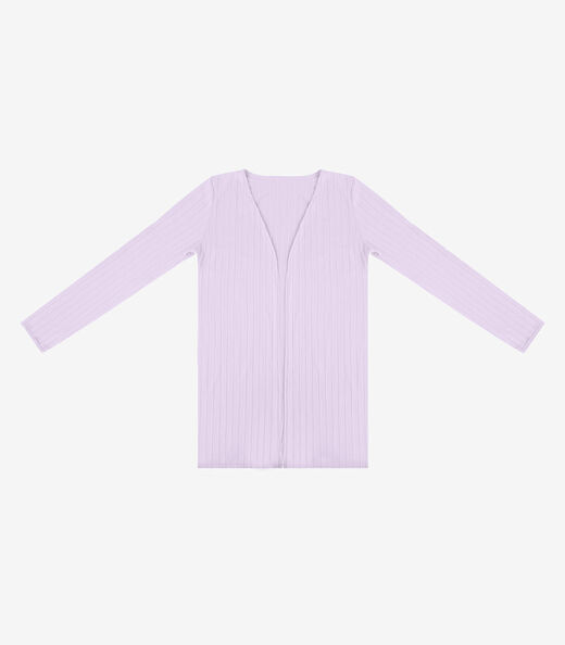 Cardigan Feminino Canelado Infinita Cor Roxo