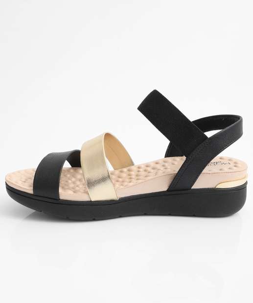 Sandália Feminina Flatform Tiras Modare Preto