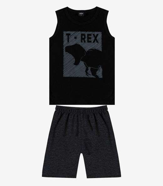 Conjunto Infantil Menino Regata E Bermuda Select Preto