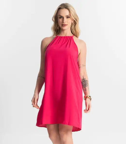Vestido Feminino Tecido Viscose Select Rosa