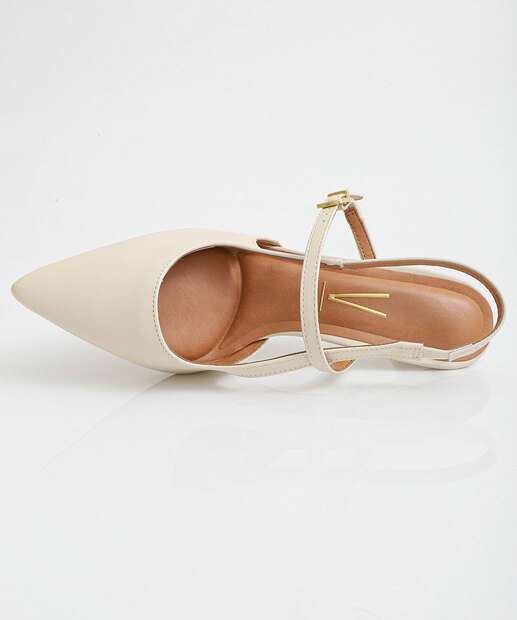 Scarpin Feminino Slingback Salto Fino Vizzano Off White