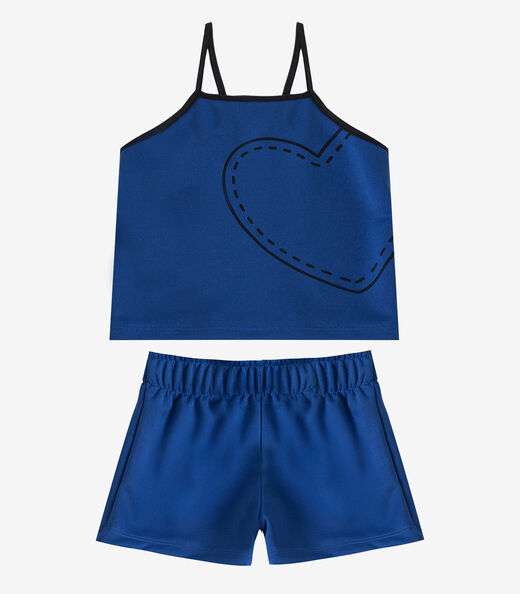 Image_Conjunto Infantil Blusa e Shorts Feminino Select Azul