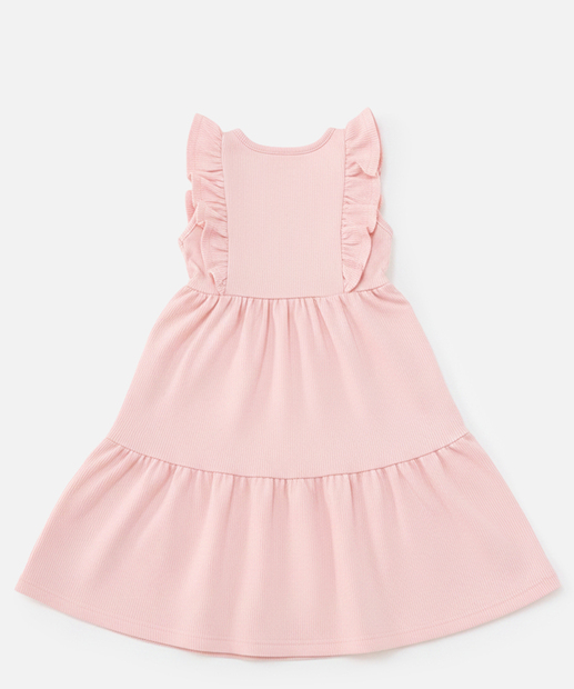 Vestido Infantil Textura Laços Marisa Tam 1 a 3 Rosa