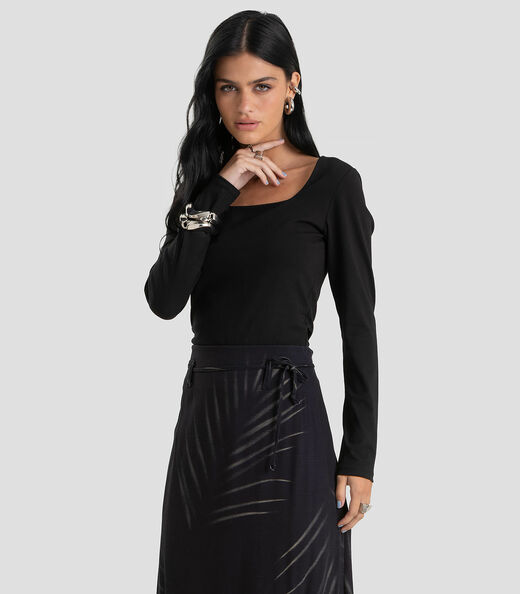 Image_Blusa Feminino Cotton Manga Longa Dianna Preto