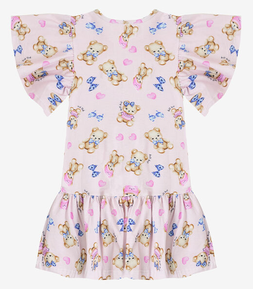 Vestido Infantil em Cotton Leve Trick Nick Rosa