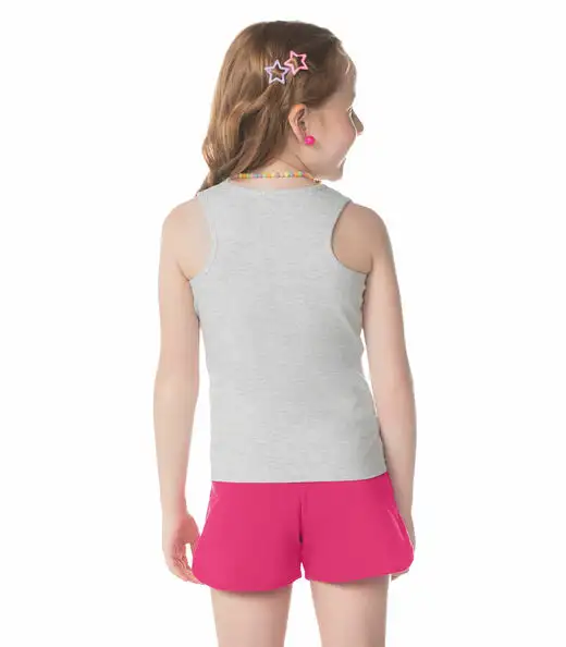 Regata Básica Infantil Feminina Rovitex Kids Cinza