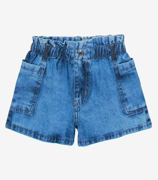 Shorts Menina Jeans Trick Nick Azul