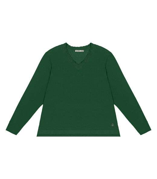 Blusa Plus Size Manga Longa Feminina Secret Glam Verde