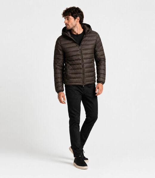 Jaqueta Masculina Puffer Com Capuz All Free Marrom