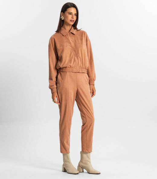 Jaqueta Suede Feminina Rovitex Marrom