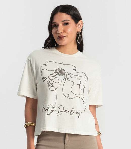 Blusa T-Shirt Feminina Rovitex Bege