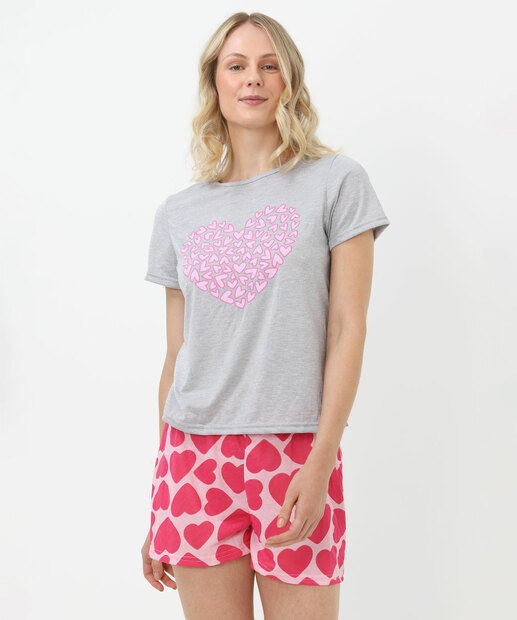 Image_Pijama Feminino Estampa Coração Marisa Cinza