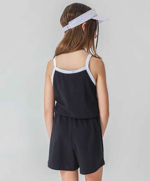 Macaquinho Juvenil Estampa Frontal Marisa Tam 10 a 16 Preto