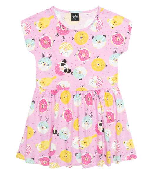 Vestido Infantil Estampado Select Rosa