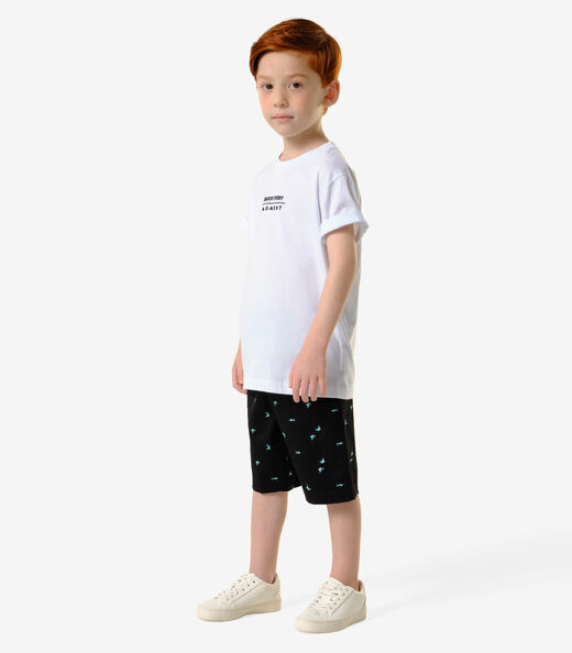 Conjunto Infantil Camiseta Com Bermuda Trick Nick Branco