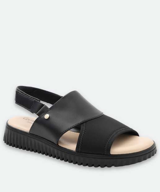 Image_Sandália Feminina Flatform Tiras Comfortflex Preto