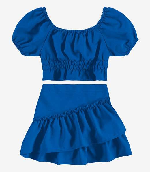 Image_Conjunto Infantil Blusa Com Saia Rovi Kids Azul