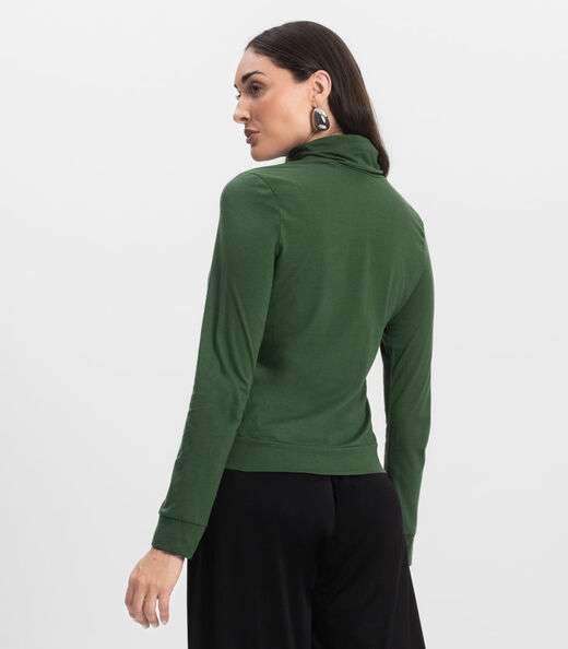 Blusão Gola Alta Infinita Cor Feminino Verde