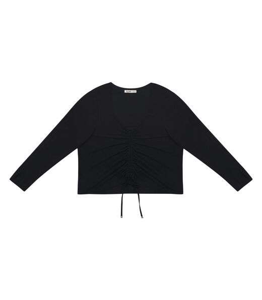 Blusa Feminina Manga Longa Em Viscose Secret Glam Preto