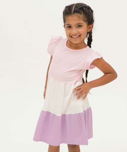 Vestido Infantil Recorte Babado Marisa Tam 4 a 10