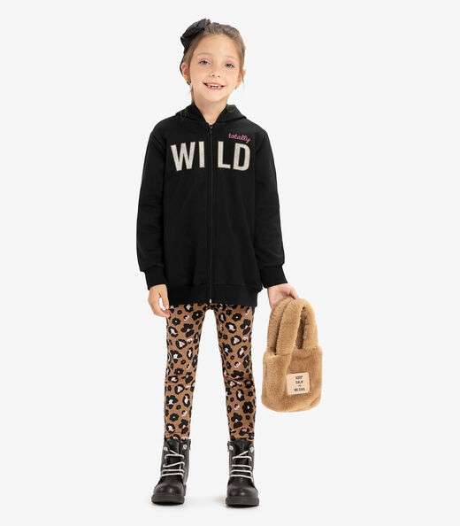 Conjunto Jaqueta Com Capuz E Legging Rovi Kids Preto