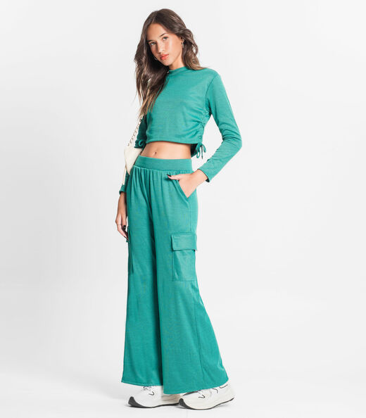 Conjunto Juvenil Feminino Blusão Com Calça Minty Verde