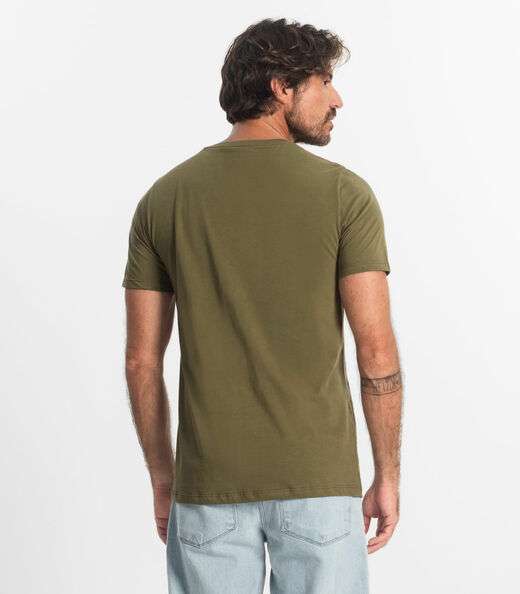 Camiseta Masculina Básica Meia Malha Diametro Verde