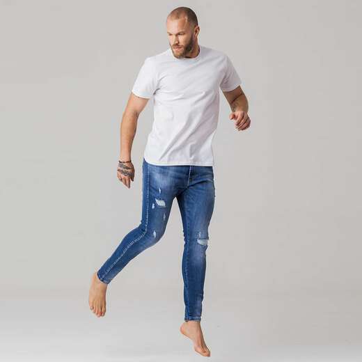Calça Jeans Super Skinny Puídos Masculina Zune
