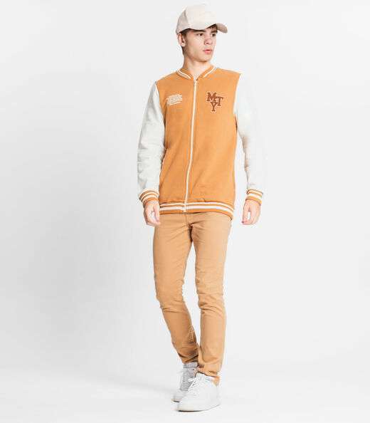 Jaqueta Juvenil Masculina Moletom Minty Marrom