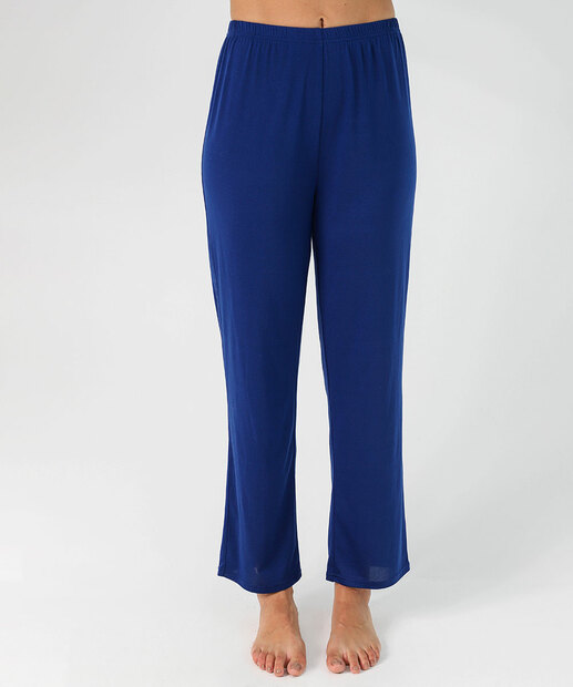 Pijama Feminino Liso Manga Longa Marisa Azul