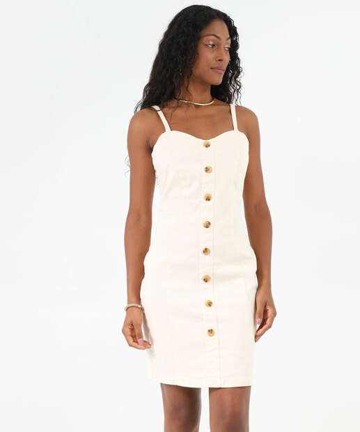 Image_Vestido Sarja Curto Feminino Alças Finas Marisa Off White