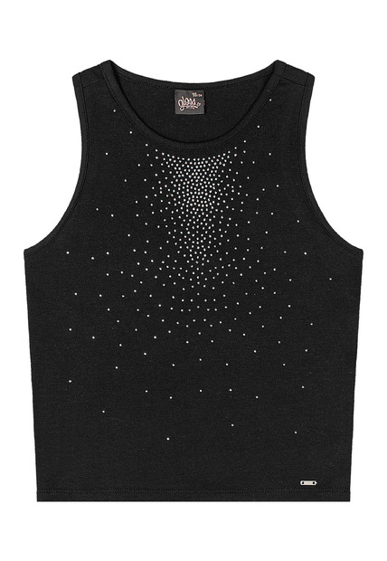 Regata Juvenil em Cotton com Strass Gloss