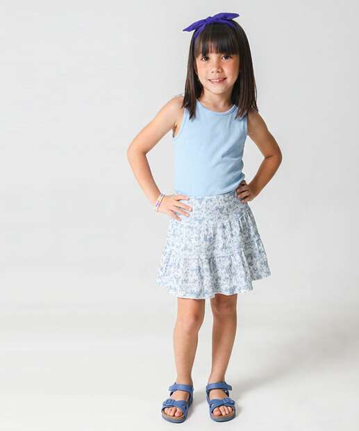 Image_Saia Infantil Estampa Flores Tam 4 a 10 Azul