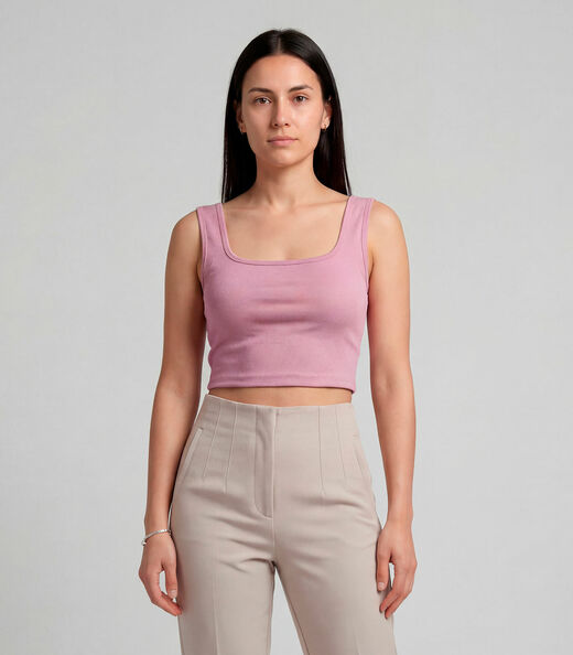 Image_Top Feminino Com Decote Quadrado Infinita Cor Rosa