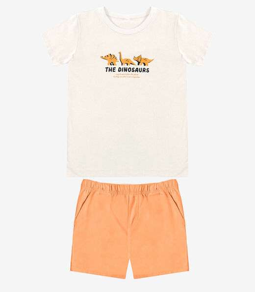 Conjunto Infantil Camiseta Com Bermuda Select Bege