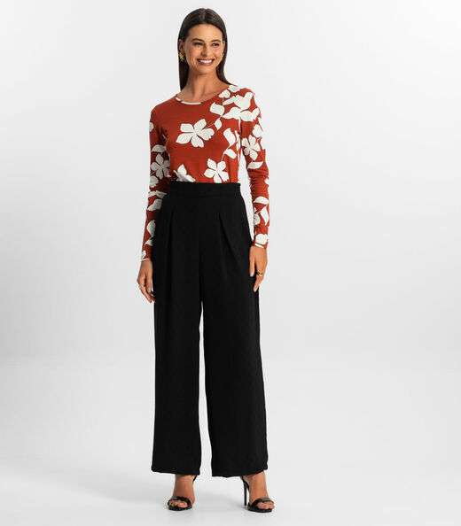 Calça Reta Feminina Rovitex Preto