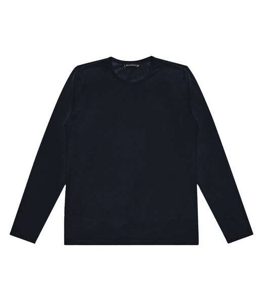 Camiseta Manga Longa Meia Malha Diametro Preto