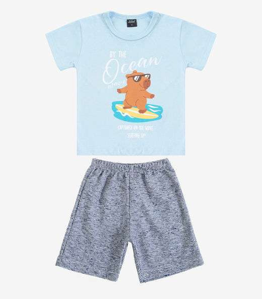 Conjunto Infantil Curto Verão Menino Select Azul