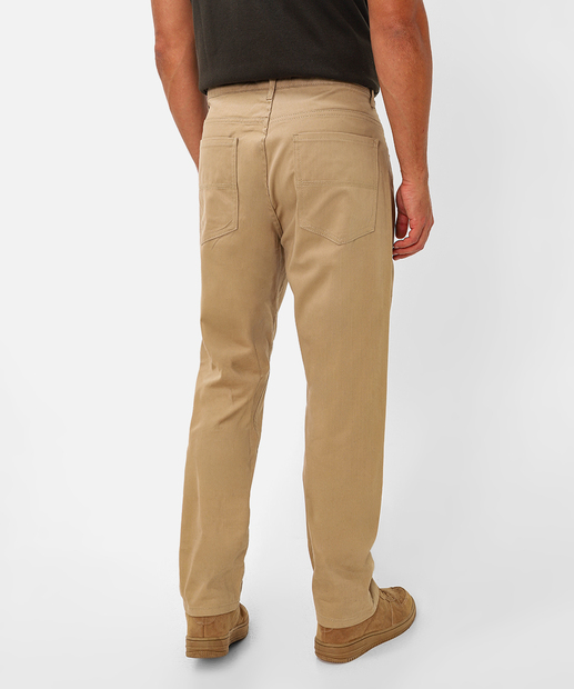 Calça Masculina Slim Sarja Bolsos Vizzy Bege