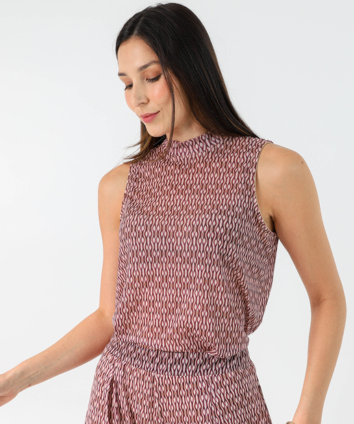 Image_Blusa Feminina Estampada Sem Manga Marisa Vinho