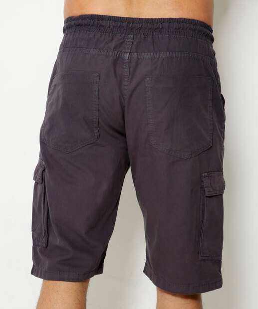 Bermuda Masculina Sarja Bolsos Cargo 
