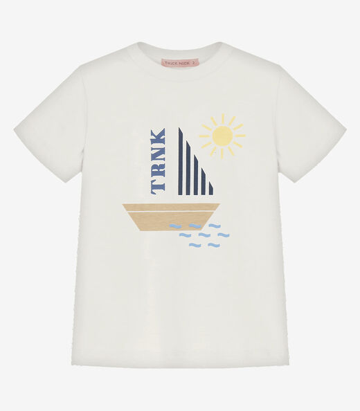 Conjunto Infantil  Camiseta Com Bermuda Trick Nick Bege