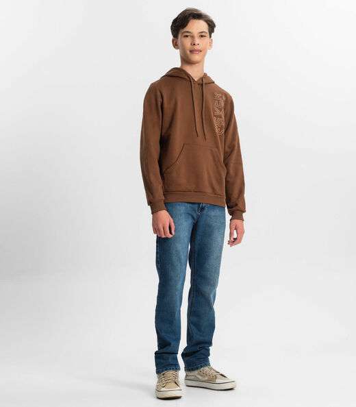 Blusão Juvenil Masculino Em Moletom Minty Marrom