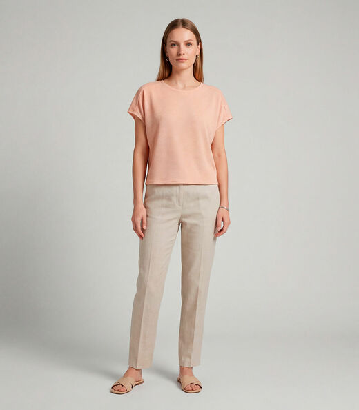 Blusa Feminina Recorte Na Costa Infinita Cor Rosa