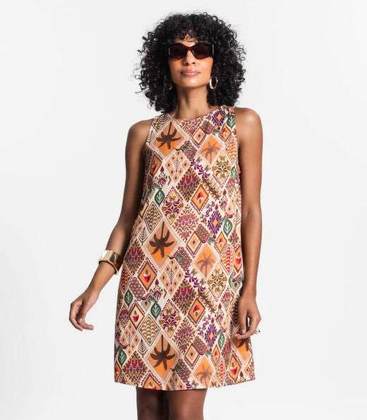 Vestido Feminino Curto De Viscose Select Laranja