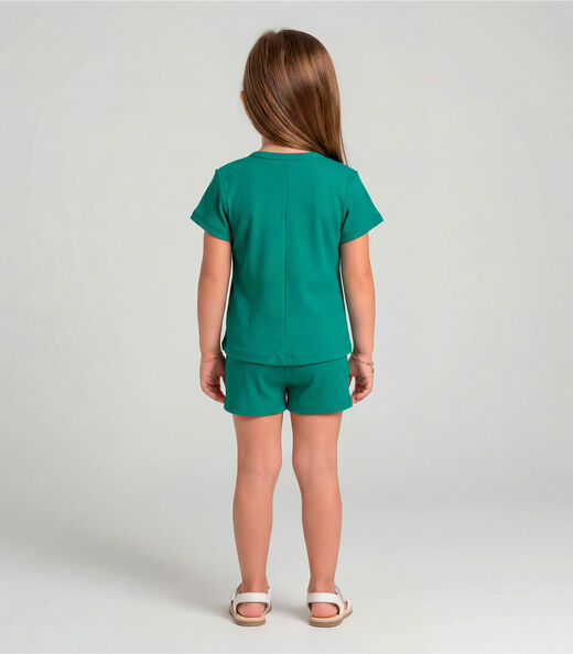 Conjunto Infantil Feminino Blusa e Short Select Verde
