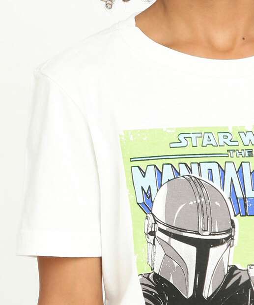 Camiseta Infantil  Manga Curta Star Wars Disney Tam 4 a 10  