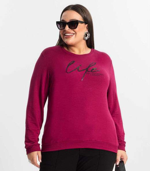 Blusão Feminino Plus Size Secret Glam Vermelho